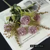Flores Artificiales de Venta Caliente Transfronterizas en Colores de Otoño, Ramo de Crisantemos de 5 Cabezas, Crisantemo de Tenis de Mesa Estilo Europeo Adornos para Fotografía de Mesa de Comedor en Casa, Flores Artificiales