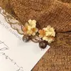 Nuevos Pendientes Retro Estilo Chino de Flores Difuminadas para Mujer, Elegantes para Otoño e Invierno, Pendientes de Gama Alta, Pendientes de Moda con Atmósfera Estilo Hong Kong