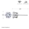 Suministro Exclusivo Transfronterizo de Pendientes de Plata de Ley S925 con Corona Clásica de Seis Garras y Circonita, Varios Tamaños, Pendientes de Moda de Lujo Ligero de Gama Alta