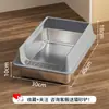 Bandeja sanitaria para gatos de acero inoxidable, tipo de entrada superior semi-cerrada elevada, extragrande, anti-salpicaduras, valla alta con tapa, inodoro para gatos al por mayor