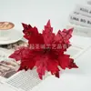 Nuevas Decoraciones Navideñas Transfronterizas Flores Navideñas de Simulación Arreglos Florales de Tela Adornos Terciopelo Lentejuelas Flor de Pascua