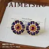 Pendientes de borla de flor versátiles exquisitos moda retro aguja de plata s925 lujo ligero sensación de alta gama pendientes vintage de nicho para mujer