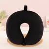 Almohada de Espuma Viscoelástica de Color Sólido en Forma de U, Almohada Redonda de Viaje para el Cuello, Almohada de Espuma Viscoelástica en Forma de U al por Mayor con Impresión de Logo