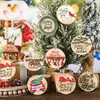 24 Pçs Enfeites de Madeira para Pendurar de Natal Discos de Madeira Redondos Anão de Natal Boneco de Neve Árvore de Natal Decorações de Pendurar Rústicas