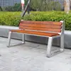 Cadeira de Parque Aço Inoxidável Banco Externo Porco Abacaxi Externo Assento Duplo Casual Longo Anti-corrosão Banco de Madeira