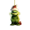 Adornos para coche temáticos del Grinch de dibujos animados transfronterizos, decoraciones para el árbol de Navidad y artículos de decoración para el hogar