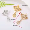 Pendente de diamante em forma de coração de borboleta com zircônia microincrustada de alta retenção de cor, pingente de pulseira de cristal, acessórios DIY, conta espaçadora, espaçador, mão
