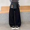Pantalones de chándal para niña Otoño e Invierno 2026 Estilo Nuevo Casual Niña Estilo Coreano Niños Medianos y Grandes Forro de Felpa Entrepierna Engrosada Bordado Pantalones de Chándal