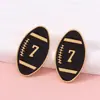 Pendientes de Aleación con Goteo Digital de Aceite de Moda Transfronteriza Estilo Deportivo Casual Mismo Estilo para Hombres y Mujeres Pendientes para Pareja