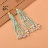 Estilo nacional borla de cuentas de arroz flecos brocado Song accesorios bolsa colgante accesorios hechos a mano con cuentas adornos colgantes cuentas de madera