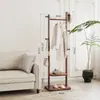 Perchero de pie para dormitorio, perchero de madera maciza ahorrador de espacio, organizador de ropa nocturno junto a la cama, perchero para colgar ropa