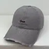 Boné de Baseball Estilo Coreano Desgastado Lavado Aba Macia Bordado para Mulheres Aba Larga Circunferência da Cabeça Grande Simples Versátil Moderno Boné Plano para Homens