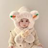 Gorro y Bufanda Integrados para Protección del Cuello para Niños, Gorro de Punto Grueso y Cálido de Invierno para Bebé, Gorro Pulóver de Invierno para Niños y Niñas