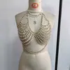 AYJ Cadena para el Cuerpo de Perlas Moderna Europea y Americana Chaleco de Borla de Perlas Multicapa Accesorio de Cadena para el Pecho de Discoteca Festival de Música 25088