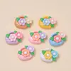 Cesta de Flores Pastoral Dibujo Animado Creativo Hecho a Mano Accesorios de Pegamento de Crema Pequeños Accesorios de Resina Joyería Pasador Material para Manualidades Venta al por Mayor