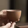 Xícara de Chá de Cerâmica Rústica, Xícara de Mestre Antiga de Argila de Pedra Vintage, Xícara de Degustação Feita à Mão, Xícara Quadrada, Xícara Cônica, Conjunto de Chá, Xícara Pequena Individual