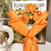 Buquês de Crochê Feitos à Mão Que Nunca Murcham, Rosas Simuladas de Tricô, Flores Gérberas, Buquês de Lã para o Dia dos Namorados e Aniversários