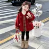 Suéter Peludo Estilo Coreano para Niñas con Lazo de Gato Otoño/Invierno 2026 Nueva Moda Infantil Chaqueta Engrosada para Niña Pequeña