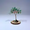 Adorno de Árbol de Dinero de Grava de Cristal Natural Base de Tocón de Árbol de la Vida de Cristal Planta en Maceta Decoración para Coche, Oficina, Hogar