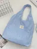 69202 Bolso de Mano con Rayas y Estrellas Estilo Coreano Plata Caliente Gran Capacidad Ligero Bolso de Hombro Único Estudiante Viaje Diario Compras Bolsa de Tela