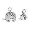 Prata de Lei S925 Vintage Tailandesa Feito à Mão Flor de Prata Elefante Pingente Pequeno Elefante Charme Fio de Contas DIY Acessórios de Prata