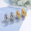 Aretes Tipo Argolla con Circonita Micro Incrustada Tipo Bolsa Celebridad de Internet Distintivos Exquisitos Súper Brillantes Versátiles de Alta Gama Aretes Versátiles para Mujer