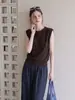 Chaleco de Punto Redondo Color Café Estilo Old Money Moda Minimalista para Mujer Verano 2026 Holgado Versátil sin Mangas Camiseta sin Mangas