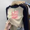 Camada de base quente para meninas, nova, versátil, gola redonda, estampa de desenho animado, emendada, manga longa, roupa íntima, camiseta top para crianças pequenas e médias