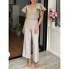 Comércio exterior spot Sudeste Asiático transfronteiriço novo feminino cor sólida manga curta bolso calça de perna larga casual moda conjunto atacado