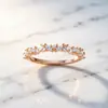 Anillo Tonglin Estilo Ins Japonés y Coreano de Plata Esterlina S925 con Anillo de Flor de Diamante Incrustado en Plata para Mujeres, Anillo de Moda Elegante de Oro Rosa