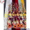 Material para vestido de noche bordado fondo grueso flor grande 3D malla transparente vestido aplique tela de encaje bordado