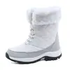 Nuevas botas de nieve de otoño e invierno para mujer, botas de algodón de suela gruesa con cremallera frontal hasta media pantorrilla de talla grande, botas cortas y zapatos casuales de invierno.