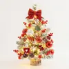Amazon 45/60cm Decoração de Natal Mini Árvore de Natal Nevada Conjunto de Enfeites para Mesa de Casa