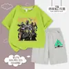 Traje Deportivo de Verano para Niños Delta Action Estampado de Celebridad de Internet Casual de Manga Corta con Pantalones Cortos Conjunto de Dos Piezas para Niños Mayores