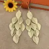 Novos brincos de folha pequena com grãos Europa e Estados Unidos brincos longos exagerados brincos joias Yiwu atacado AliExpress