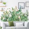 Folhas de plantas verdes gato Grama de diamante adesivos de parede decoração de sala de estar quarto adesivos autoadesivos AY10271