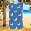 Toalha de Praia com Estampa de Gaivota Transfronteiriça Toalha Esportiva Pássaro Marinho Microfibra Absorvente Estampa Digital Toalha de Banho Grande