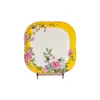 Plato Cuadrado de Cerámica Estilo Chino Nuevo Jingdezhen, Plato para Comida con Flor de Peonía Esmaltada, Plato Cuadrado, Plato con Forma Especial