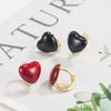 Pendientes Vintage de Amor Rojo de Otoño e Invierno 2023 Nueva Moda Coreana Pendientes Rojos Año Nuevo Hebilla de Oreja de Alta Gama para Mujer