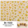 Redanco5D Em relevo Ins Popular Adesivos de Nail Art Hot Stamping Prata Recorte Borboleta Adesivos de Unha Estéreo Dr1532