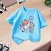 Camisetas de Manga Corta con Cuello Redondo para Niños y Niñas, Estilo Nuevo 2026 Transfronterizo, Tops de Algodón con Estampado de Dibujos Animados de Moda, Tendencia en Ropa Infantil de Media Manga