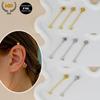 Pendiente de Hueso de Oreja Largo Popular Nuevo Europeo y Americano de Acero Inoxidable Forma de Llave Puente de Oreja Doble Agujero de Oreja Joyería de Piercing