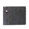 Nueva Cartera para Hombre Escarchada Corta Gran Capacidad Múltiples Ranuras para Tarjetas Retro Moda Bolso de Mano Billetera de Cuero Suave Venta Directa de Fábrica