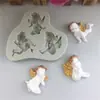 Molde de Silicona Combinado de Ángel de Tres Alas para Hacer Manualidades Molde para Dulces y Pasteles Plegados Herramienta Plegable para Dulces de Chocolate