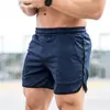 Cross-border Muscle Fitness Masculino Shorts Esportivos Malha Fina Quick-drying Casual Running Training Respirável Calças de praia respiráveis