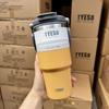 Vaso de Hielo Portátil de Gran Capacidad TYESO Vaso Termo para Mujer para Exterior Pajita para Beber Botella de Agua Doble Bebida Vaso para Coche