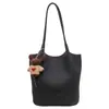 Bolso de Mano de Gran Capacidad para Mujer con Textura Tejida, Bolso de Hombro Único de Moda, Nuevo 2026, Color Sólido, Bolso Tote Cubo para el Trabajo