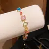 Pulseira Oval de Zircônia Dopamina Estilo Coreano Moda Simples Doce Versátil Joia para o Dia a Dia para Mulheres