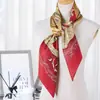 Estilo K Lenço Quadrado 90 Elegante Seda de Imitação Sarja Feminina Decorativo Lenço de Seda Feminino Toque de Seda DIY Lenço Fino de Seda