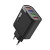 Carregador multi-porta 4USB para celular e tablet, adaptador 3A, cabeça de carregamento